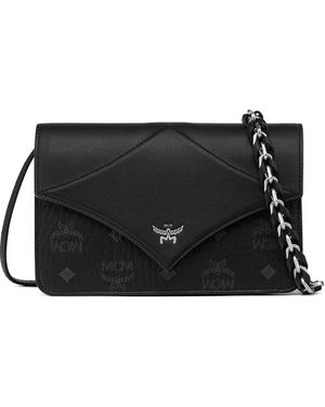 MCM Visetos Diamond Schultertasche - Schwarz