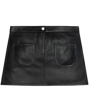 Courreges Vintage Leather Mini Skirt - Black