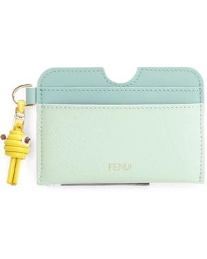 Fendi Ff Diamonds Fish-Charm Card Holder - Blue