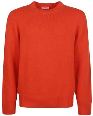 Soft Goat Jersey Con Cuello Redondo - Rojo
