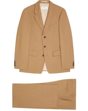 Dries Van Noten Wollen Pak Met Enkele Rij Knopen - Naturel