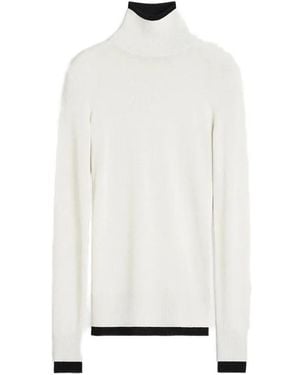 TOTEME Fitted Ribbed Top Off - White