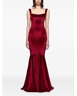 Atu Body Couture Velvet Mermaid Maxi Gown - Red