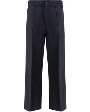 Moncler Pantalon À Logo Appliqué - Bleu