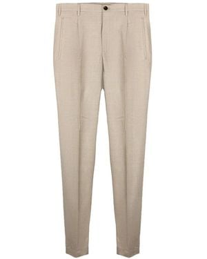 Incotex Pantalon De Costume À Plis - Natural