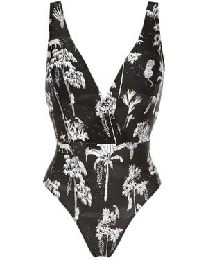 Lygia & Nanny Costume Intero Evita Con Stampa Grafica - Nero
