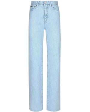 Dolce & Gabbana Flared Cotton Denim Jeans - Blue