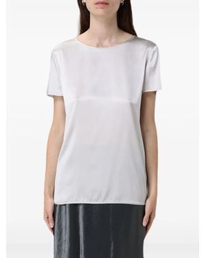 Max Mara Short-Sleeve Satin T-Shirt - White