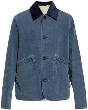 Paul Smith Veste À Col En Velours Côtelé - Blue