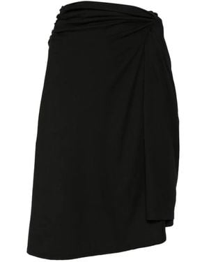Paris Georgia Basics Falda Midi Ida Con Detalle De Nudo - Negro