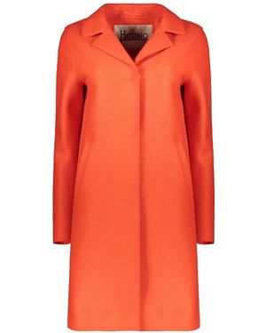 Herno Notched-Lapel Single-Breasted Coat - Orange