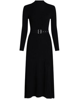 Karl Lagerfeld Belted Knitted Dress - Black