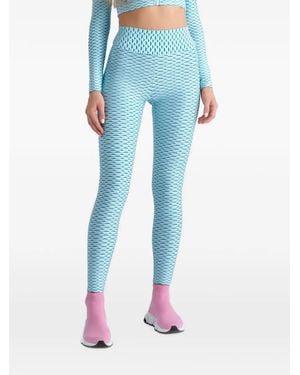 Tessitura Body Couture 3D-Effect Performance Leggings - Blue
