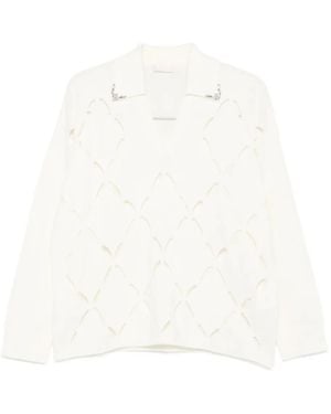 Liu Jo Pull À Détails De Découpes - Blanc