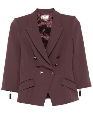 Elisabetta Franchi Double-Breasted Jacket - Purple