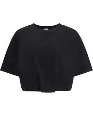 Pinko Cropped T-Shirt - Black