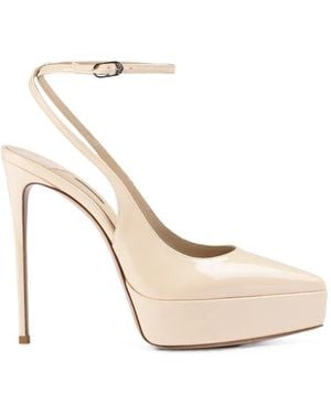 Le Silla Uma Platform Slingback Pumps - White