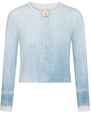 Oscar de la Renta Cardigan Crop À Effet Dégradé - Blue