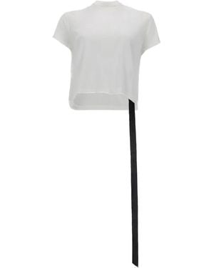 Rick Owens Short Sleeve Round Neck T-Shirt - White