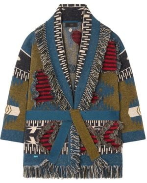 Alanui Cardigan Croisé À Franges - Bleu