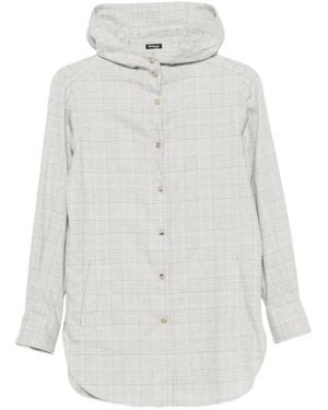 Kiton Prince Of Wales Check Hooded Shirt - White