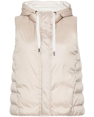 Brunello Cucinelli Nylon Hooded Vest - Natural