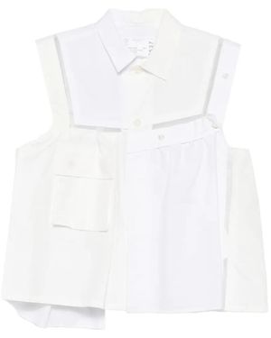 Sacai Deconstructed Asymmetric Top - White