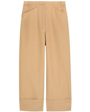 Another Tomorrow Straight-Leg Trousers - Natural