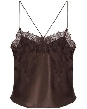 IRO Lace-Trim Sleeveless Blouse - Brown