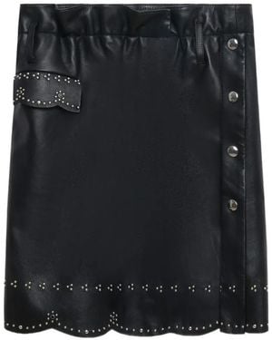 Marni Leather Skirt With Micro-Studs - Black