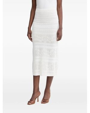 Twinset Pointelle-Knit Pencil Midi Skirt - White