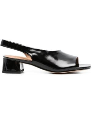 Linda Baumann Slingback Block-Heel Sandals - Black