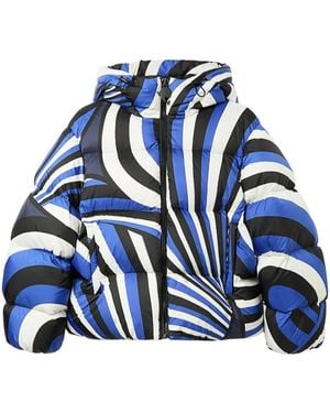 Emilio Pucci Irideプリント パデッドジャケット - ブルー