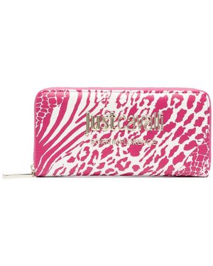 Just Cavalli Animal-Print Continental Wallet - Pink