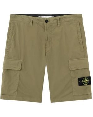Stone Island Garment-Dyed Cargo Shorts - Green