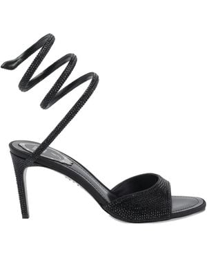Rene Caovilla 100Mm Crystal-Embellished Heeled Sandals - Black