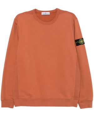 Stone Island Compass Patch Crew-Neck Jumper - Orange