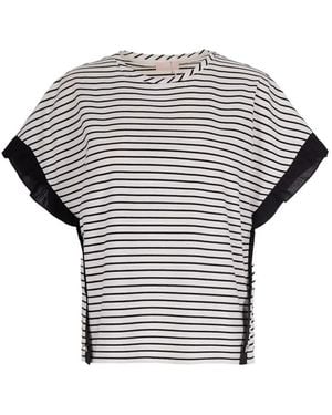 Liu Jo Striped Embellished T-Shirt - Grey