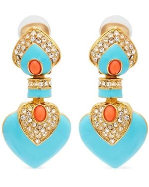Kenneth Jay Lane Heart Drop Earrings - Blue