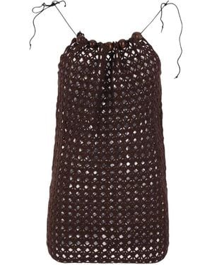 Niccolò Pasqualetti Haut En Crochet Orné De Perles - Purple
