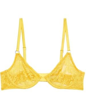 Fleur du Mal Le Stretch Lace Demi Bra - Yellow