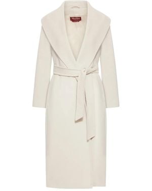 Max Mara Mantel Mit Gürtel - Weiß