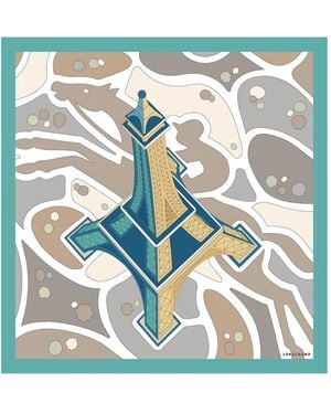 Longchamp Foulard Equestrian Tower - Blu