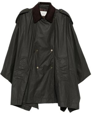 ViCOLO Double-Breasted Waxed Cape - Black