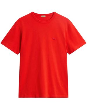 Woolrich Logo-Patch Organic Cotton T-Shirt - Red