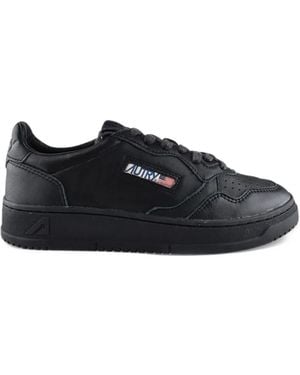Autry Medalist Low Perforated Leather Sneakers - Black