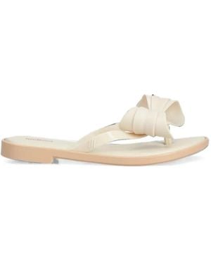 Melissa Bow-Detail Flip-Flops - Natural