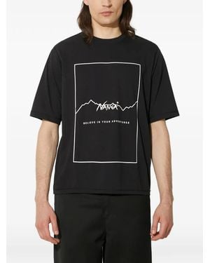 NANGA Dry Mix Frame T-Shirt Mit Logo - Schwarz