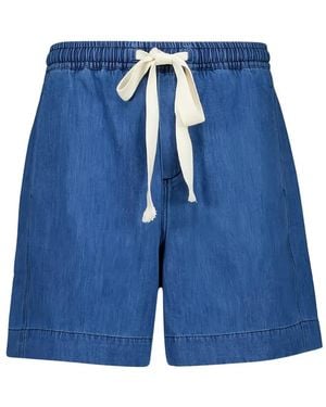 Commas Drawstring Denim Shorts - Blue