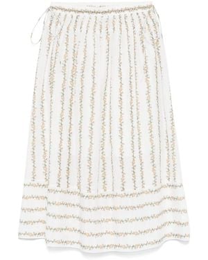 Paul Smith Midi-Rok Met Bloemenprint - Wit